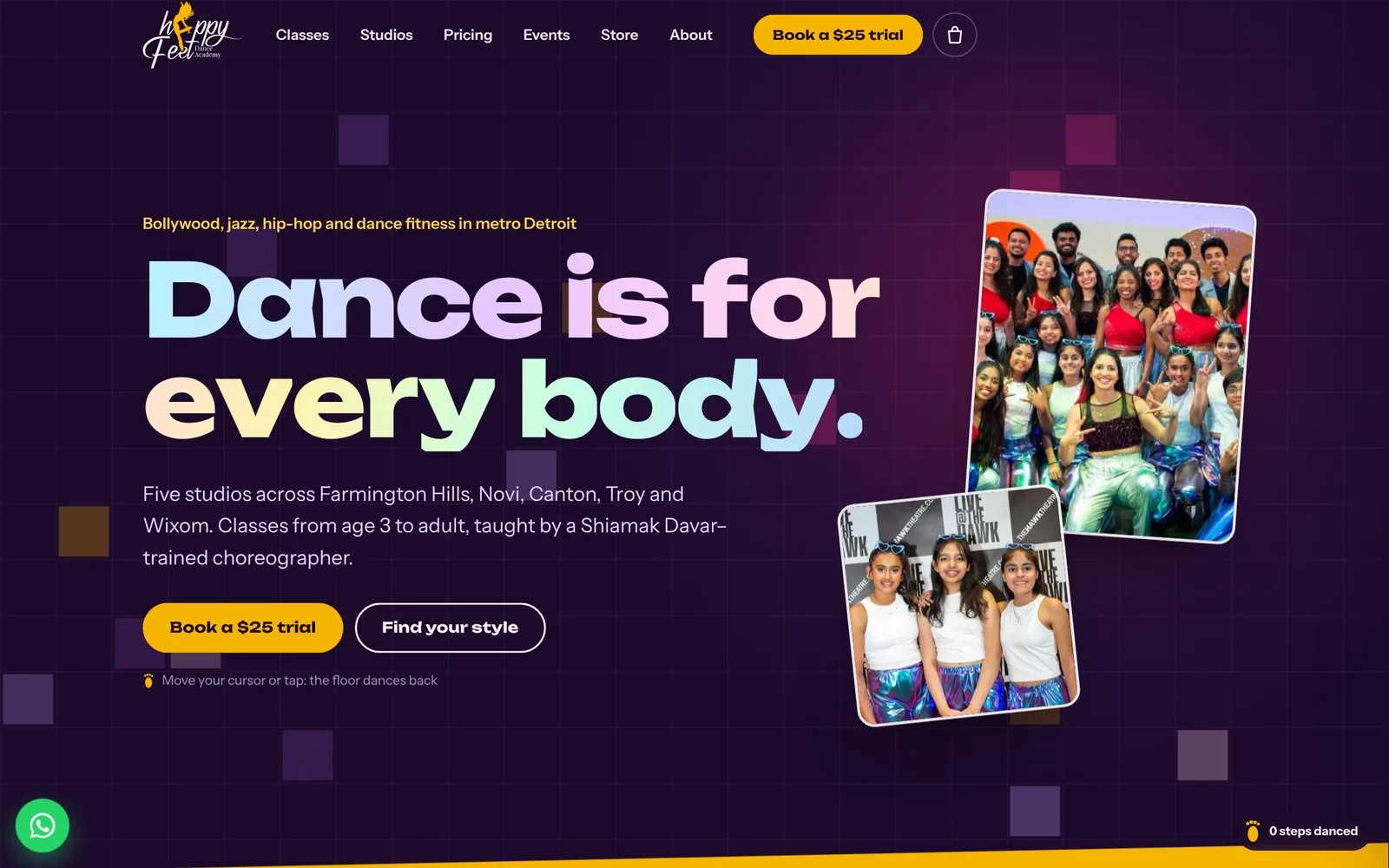 Happy Feet Dance Academy website — Dance is for every body